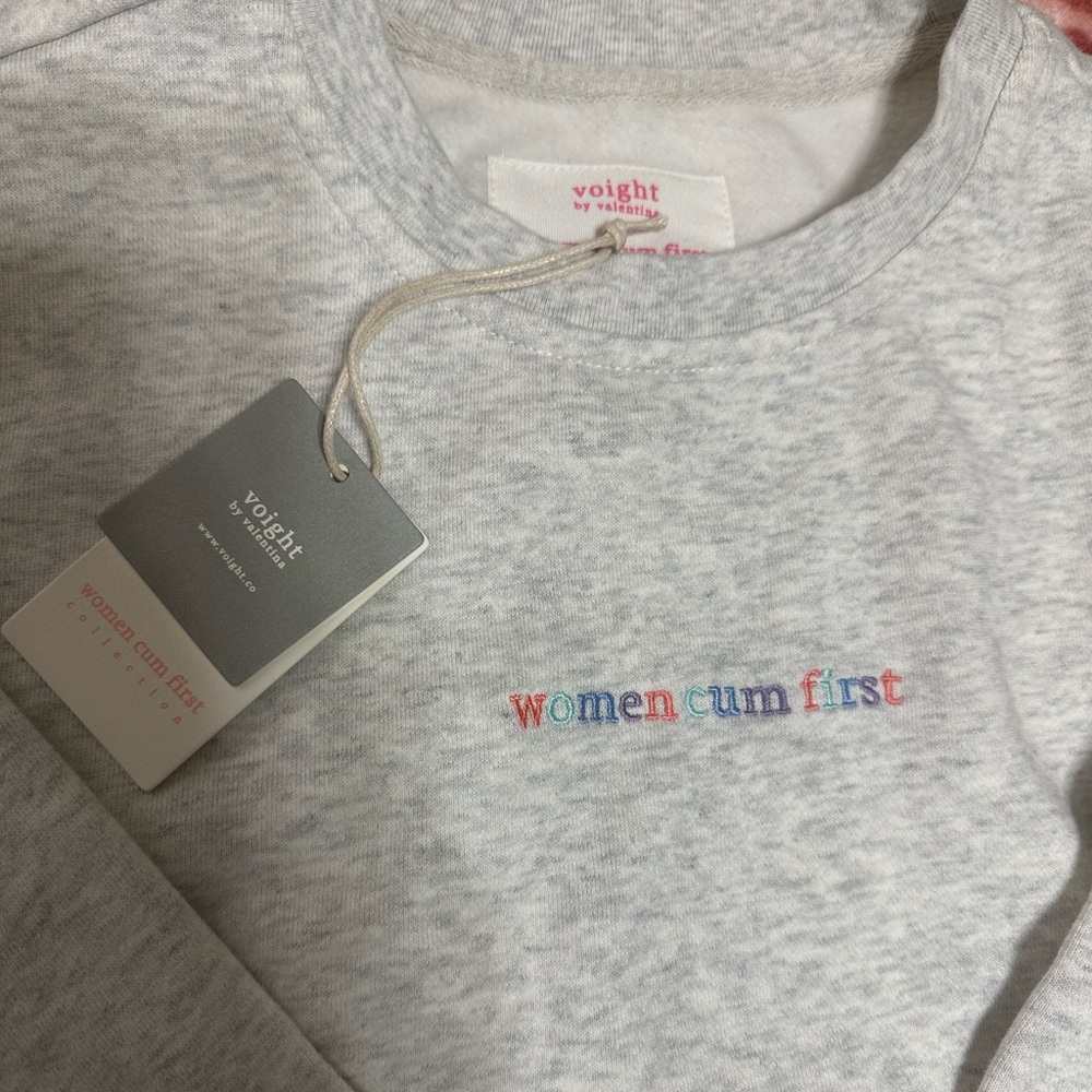 Voight by Valentina Grey Women Cum First Unisex Crew Neck Sweater - size XS